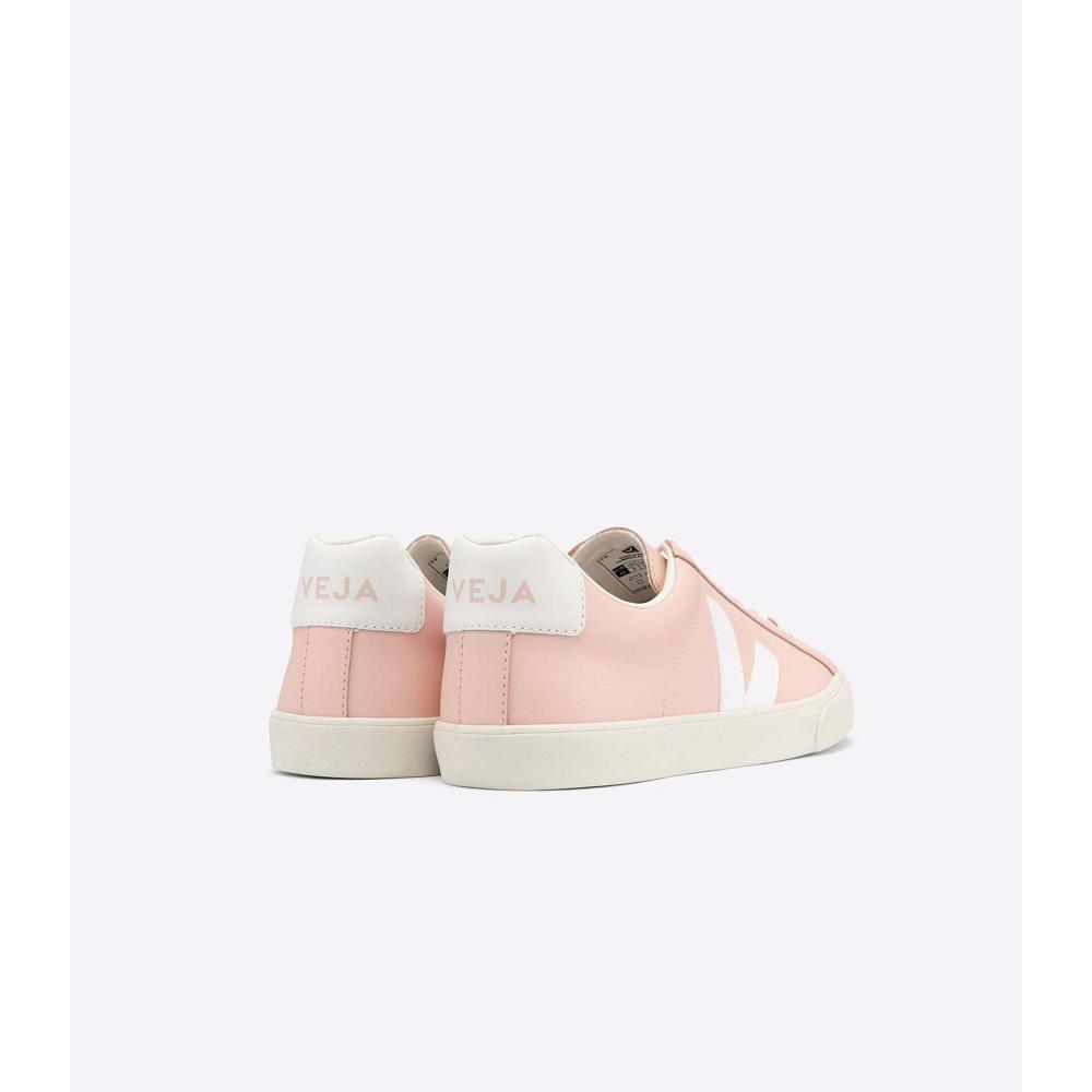 Women's Veja ESPLAR LEATHER Sneakers Pink | ZA 615CTV